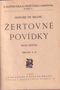Honoré de Balzac: Žertovné povídky