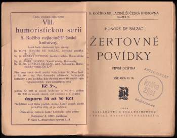 Honoré de Balzac: Žertovné povídky