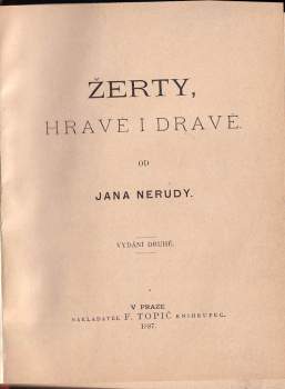 Jan Neruda: Žerty hravé i dravé od Jana Nerudy