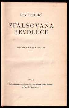Lev Trockij: Zfalšovaná revoluce