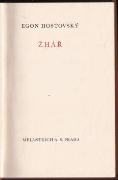 Egon Hostovský: Žhář