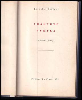 Jaroslav Seifert: Zhasněte světla