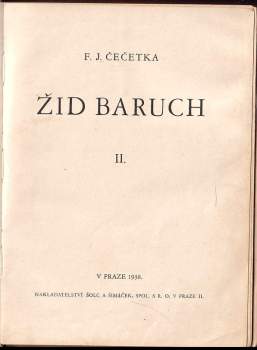 František Josef Čečetka: Žid Baruch