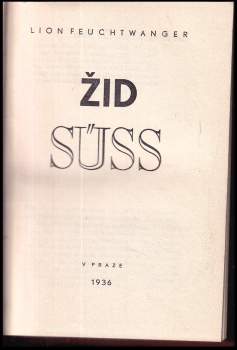Lion Feuchtwanger: Žid Süss
