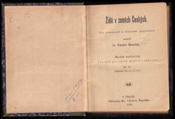 Václav Řezníček: Židé v zemích Českých