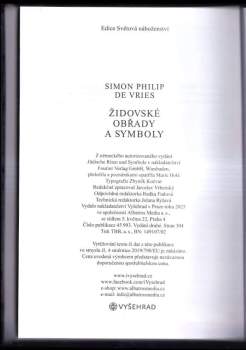 S. Ph de Vries: Židovské obřady a symboly