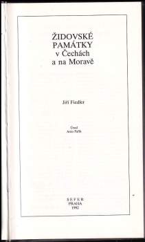 Arno Pařík: Židovské památky v Čechách a na Moravě