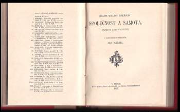 Ralph Waldo Emerson: Společnost a samota