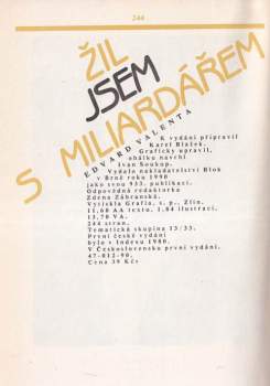 Edvard Valenta: Žil jsem s miliardářem