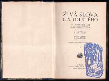 Isaak Borisovič Teneromo: Živá slova L.N. Tolstého za posledních 25 let jeho života
