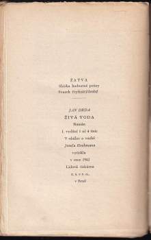 Jan Drda: Živá voda