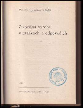 Josef Kopecký: Živočišná výroba v otázkách a odpovědích