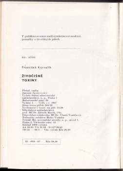 František Kornalík: Živočišné toxiny