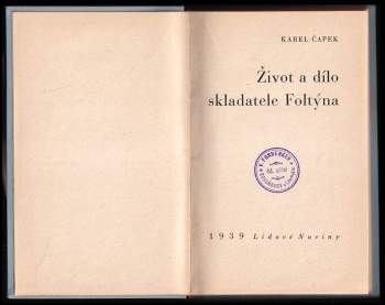 Karel Čapek: Život a dílo skladatele Foltýna
