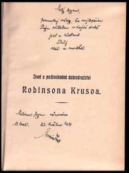 Daniel Defoe: Život a podivuhodná dobrodružství Robinsona Krusoe, jak je sám vypravuje