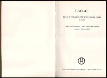 Laozi: Život a působení připravovatele cesty v Číně