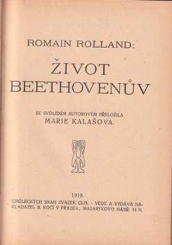 Romain Rolland: Život Beethovenův