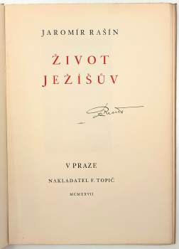 Jaromír Rašín: Život Ježíšův