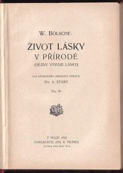Wilhelm Bölsche: Život lásky v přírodě
