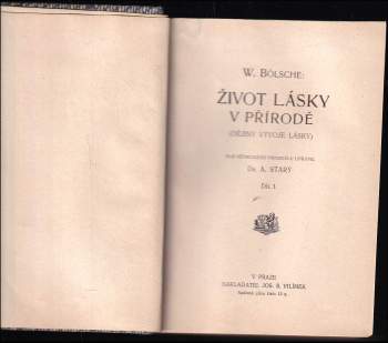 Wilhelm Bölsche: Život lásky v přírodě