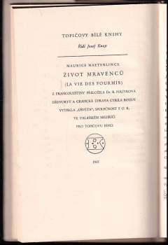 Maurice Maeterlinck: Život mravenců