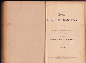 Jan Evangelista Kosina: Život starého kantora