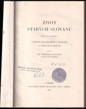 Lubor Niederle: Život starých Slovanů