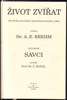 Alfred Brehm: Život zvířat