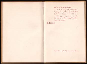 Josef Mach: Života běh