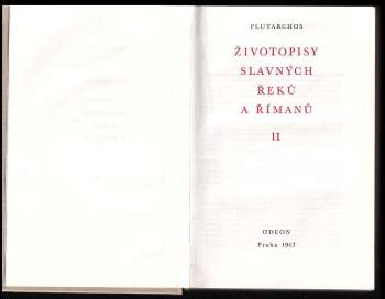Plútarchos: Životopisy slavných Řeků a Římanů