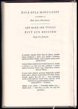 Muḥammad ibn 'Abd al-Malik Ibn Ṭufajl: Živý syn Bdícího