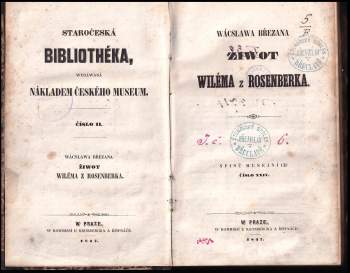 Václav Břežan: Žiwot Wiléma z Rosenberka