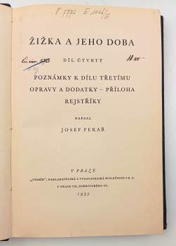 Josef Pekař: Žižka a jeho doba