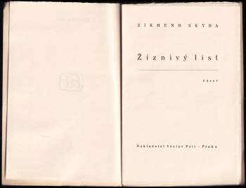 Zikmund Skyba: Žíznivý list
