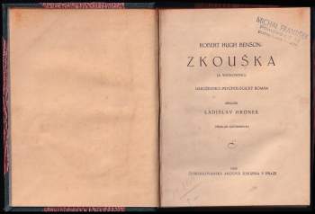 Robert Hugh Benson: Zkouška