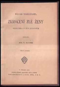 William Shakespeare: Zkrocení zlé ženy
