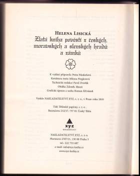 Helena Lisická: Zlatá kniha pověstí z českých, moravských a slezských hradů a zámků