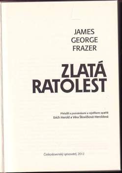 James George Frazer: Zlatá ratolest