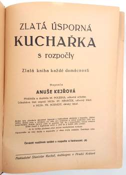 Anuše Kejřová: Zlatá úsporná kuchařka s rozpočty