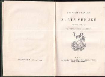 František Langer: Zlatá Venuše