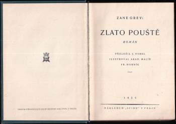 Zane Grey: Zlato pouště