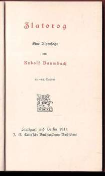 Rudolf Baumbach: Zlatorog