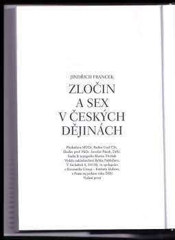 Jindřich Francek: Zločin a sex v českých dějinách