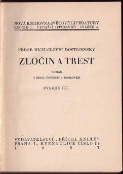 Fedor Michajlovič Dostojevskij: Zločin a trest