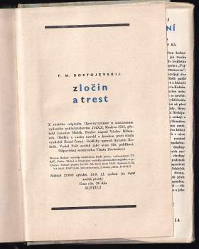 Zločin a trest : román o 6 částech a epilogu