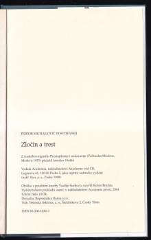 Fedor Michajlovič Dostojevskij: Zločin a trest