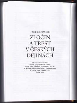 Jindřich Francek: Zločin a trest v českých dějinách