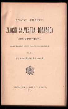 Anatole France: Zločin Sylvestra Bonnarda, člena institutu