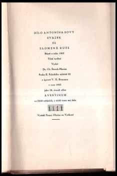 Antonín Sova: Zlomená duše