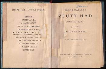 Edgar Wallace: Žlutý had